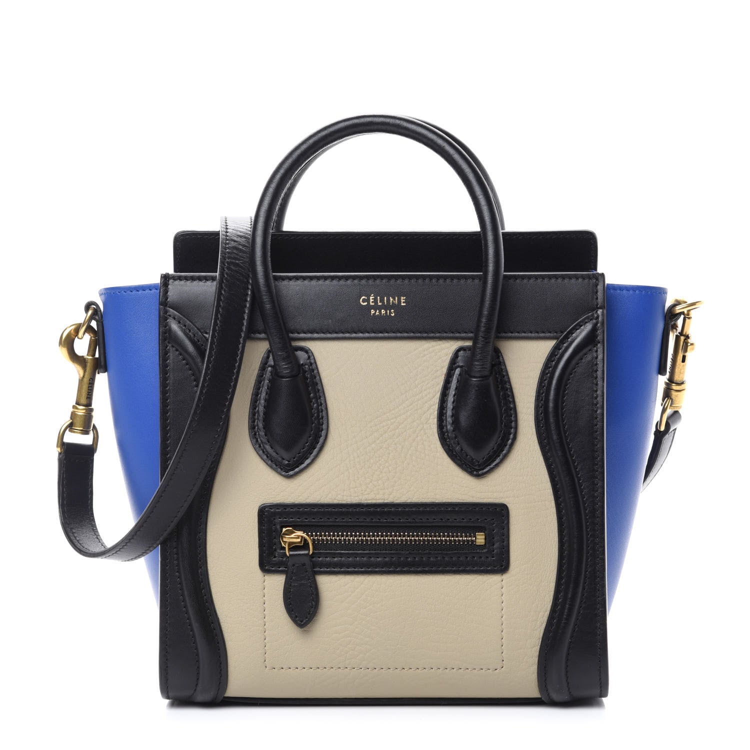 Celine Elephant Calfskin Nano Tri-Color Luggage Beige 1 of 9