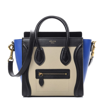 Celine Elephant Calfskin Nano Tri-Color Luggage Beige 1 of 9
