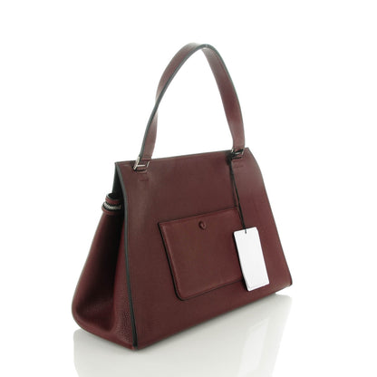 Celine Drummed Calfskin Medium Edge Shoulder Bag Wine 3 of 9