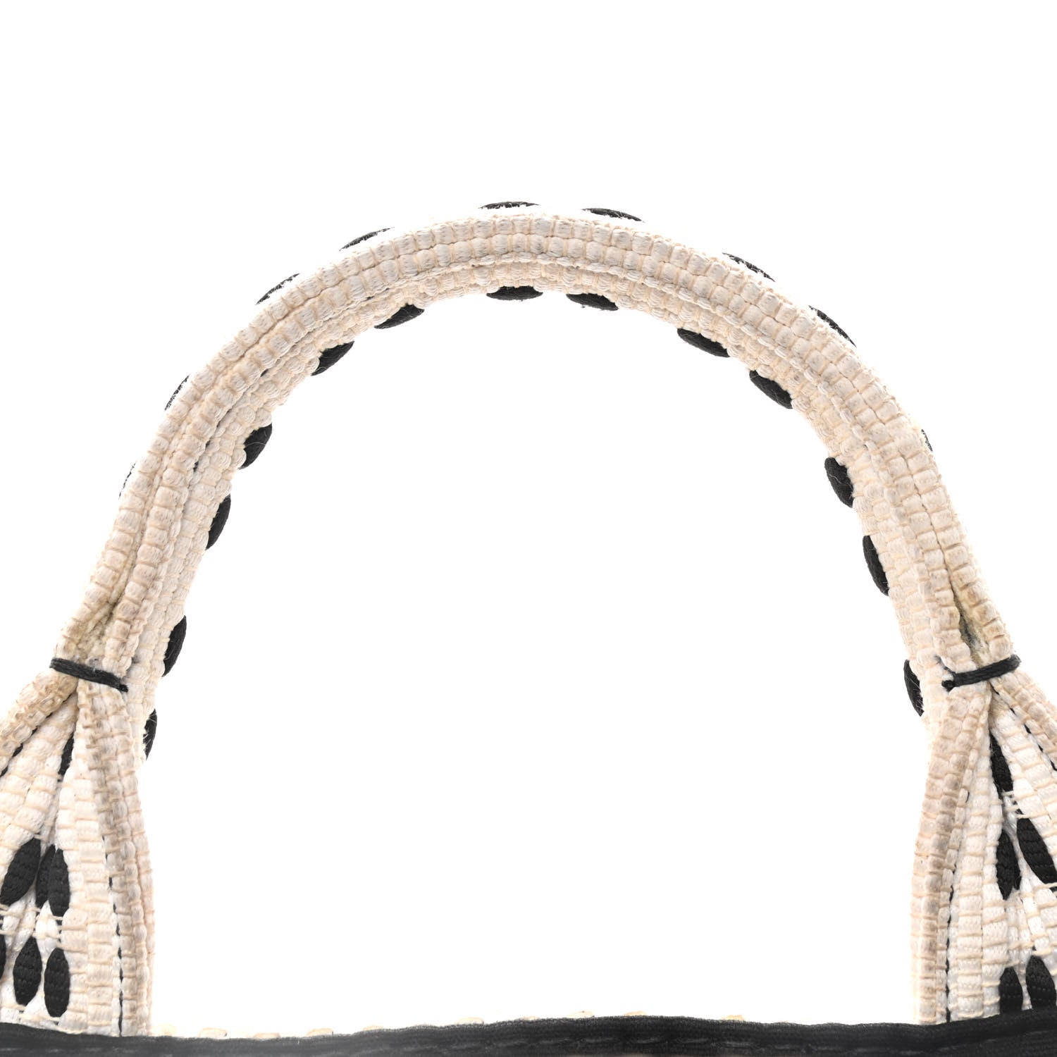 Prada Canapa Woven Tote White Black 10 of 11