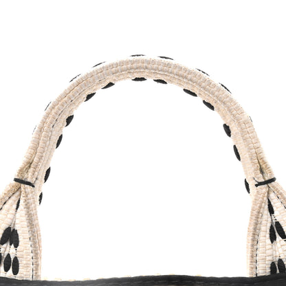 Prada Canapa Woven Tote White Black 10 of 11