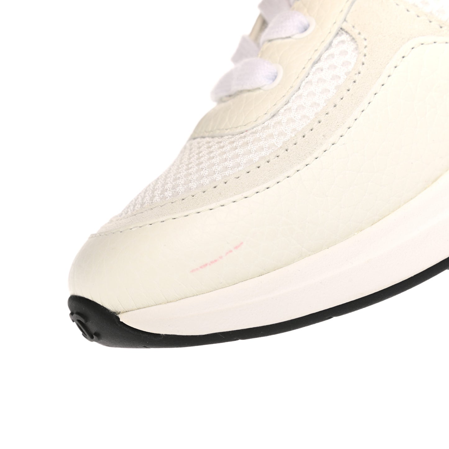 Calfskin Mesh Lycra Suede Womens Logo Sneakers 35.5 White