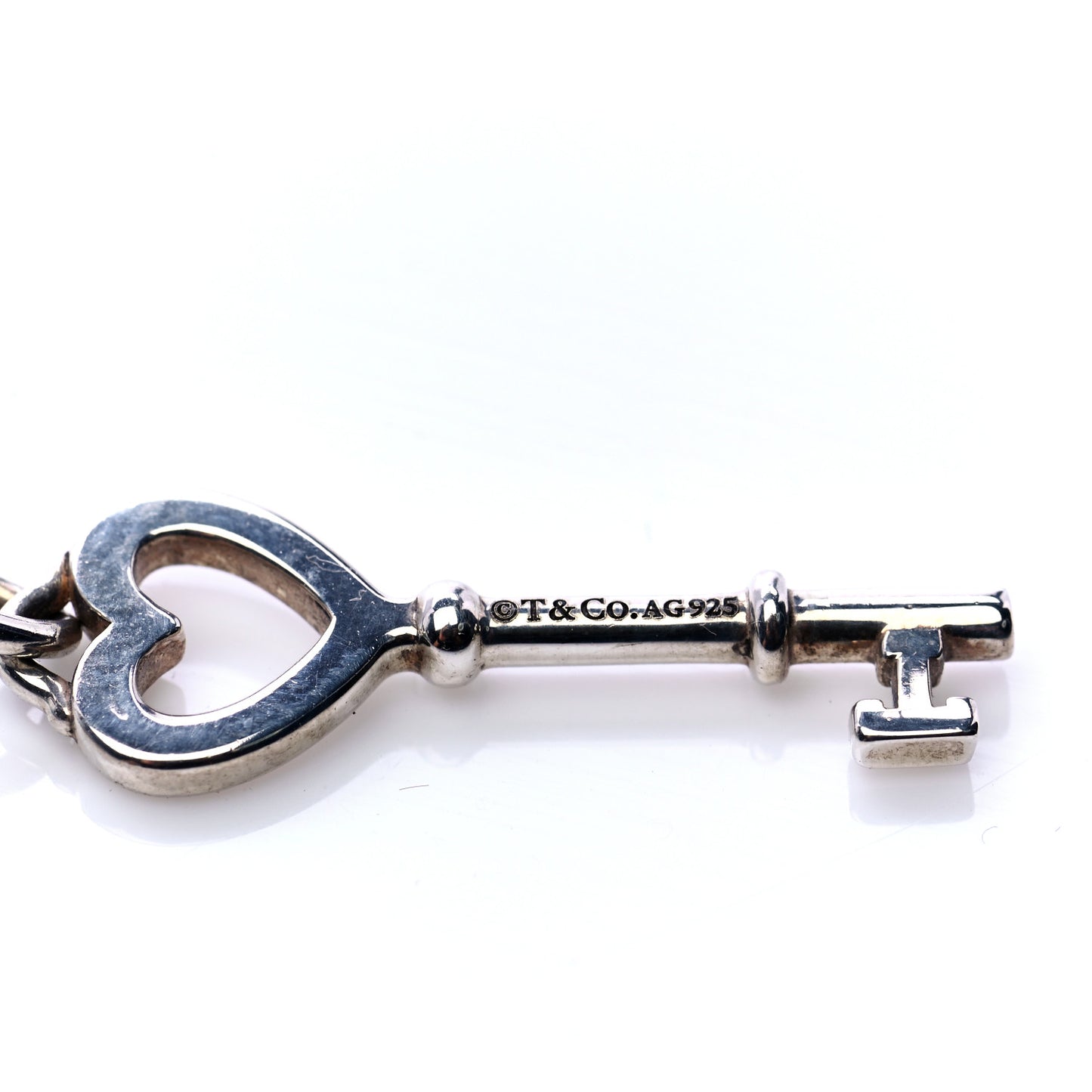 Sterling Silver Heart Key Pendant Necklace