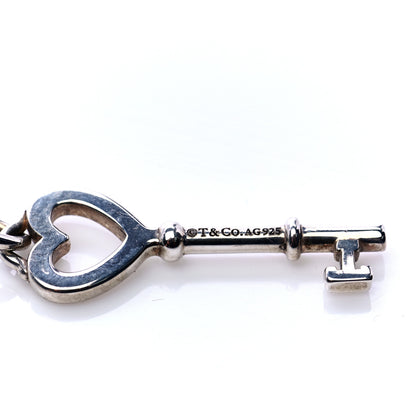 Tiffany Sterling Silver Heart Key Pendant Necklace 4 of 7