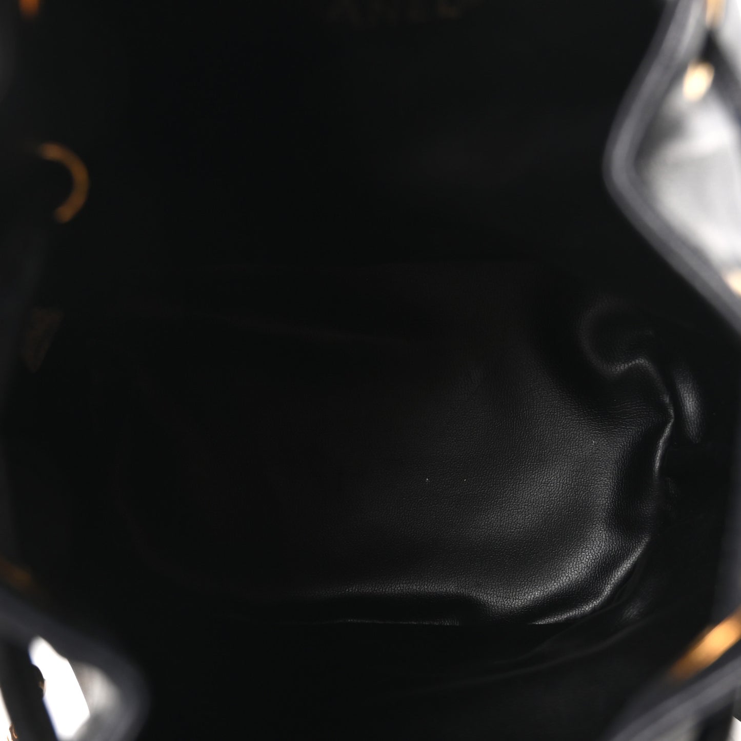 Lambskin CC Drawstring Shoulder Bag Black