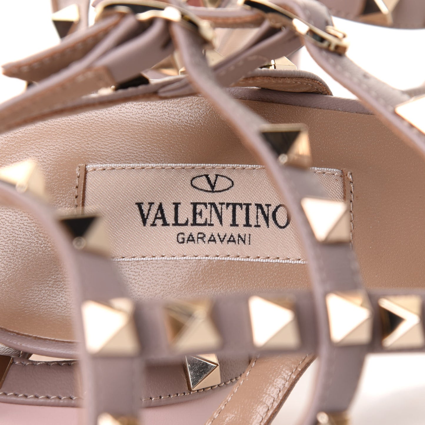 Calfskin Nappa Rockstud Ankle Strap 65mm Pumps 40 Rose Quartz Poudre