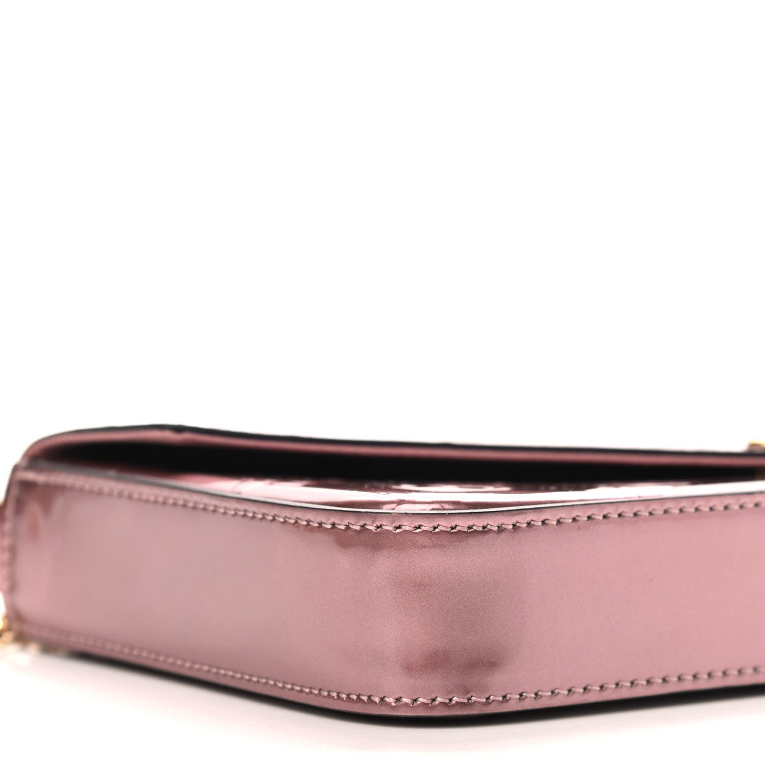 Louis Vuitton Vernis Pochette Felicie Chain Wallet Metallic Pale Pink 8 of 9