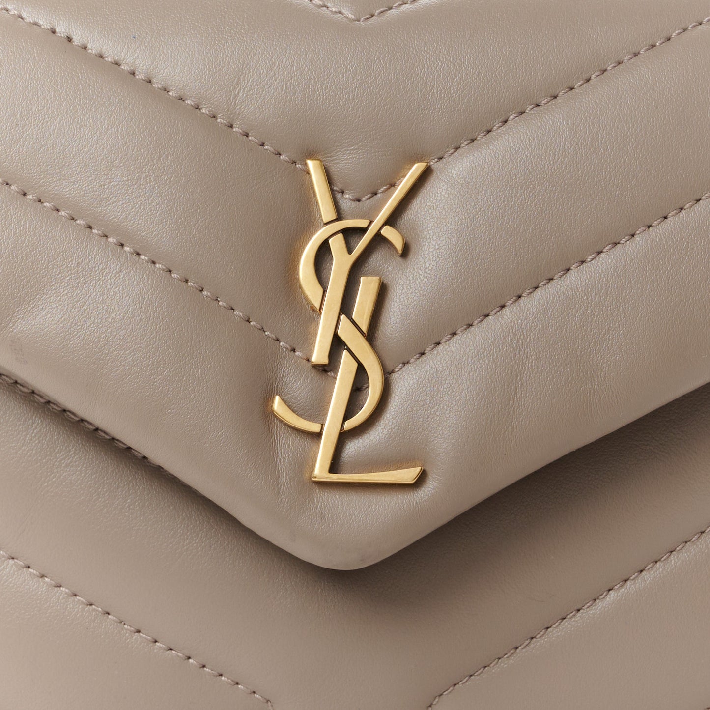 Calfskin Y Quilted Monogram Toy Loulou Crossbody Bag Dark Beige