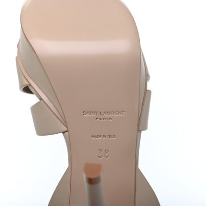 Saint Laurent Calfskin Tribute 75 Platform Sandals 38 Nude Powder 6 of 10