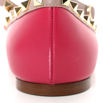 Valentino Garavani Calfskin Nappa Rockstud Cage Ballerina Flats 40 Cyclamin Poudre 10 of 14