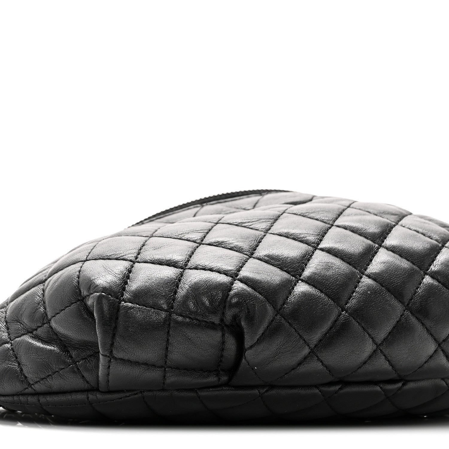 Chanel Lambskin Quilted Banane Waist Bag Fanny Pack Black 9 of 10