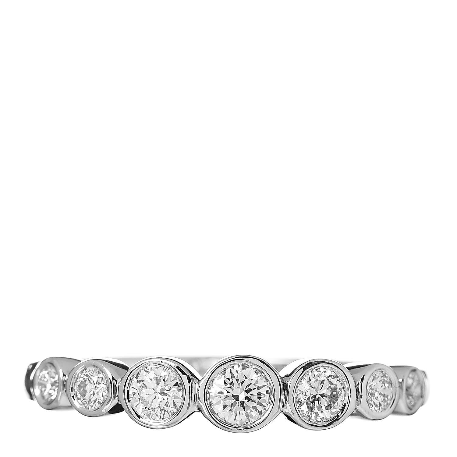 Tiffany Platinum Diamond Jazz Graduated Band Ring 52 6 1 of 5