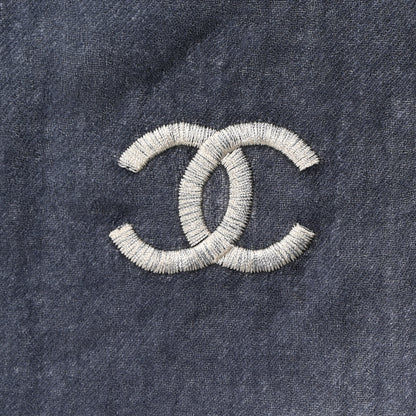 Chanel Cashmere Silk Ombre CC Scarf Ivory Blue 2 of 6