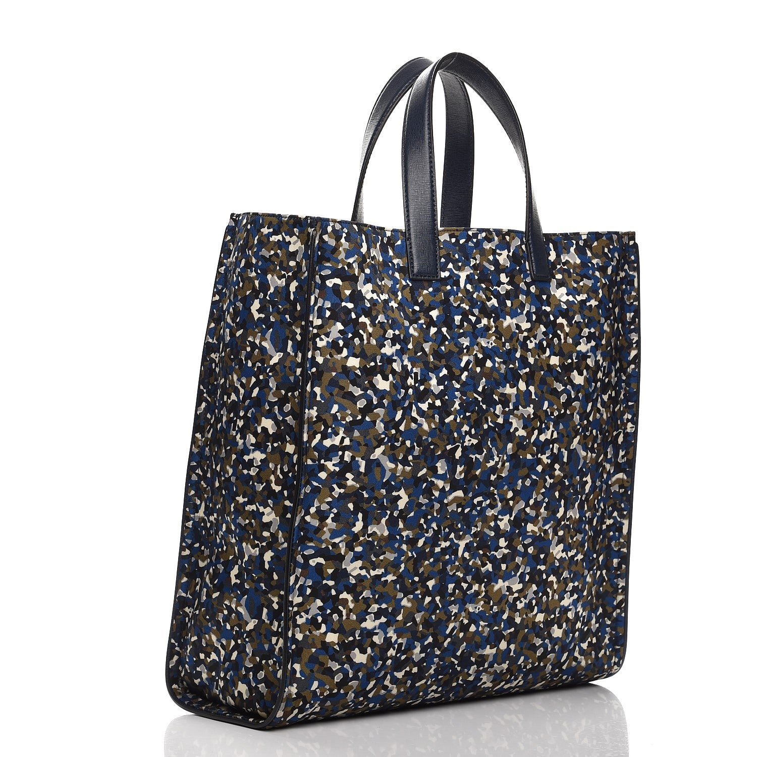 Fendi Nylon Vitello Elite Flamingo Granite Lightning Monster Eyes Vertical Tote Military Lavagna Multicolor 3 of 8
