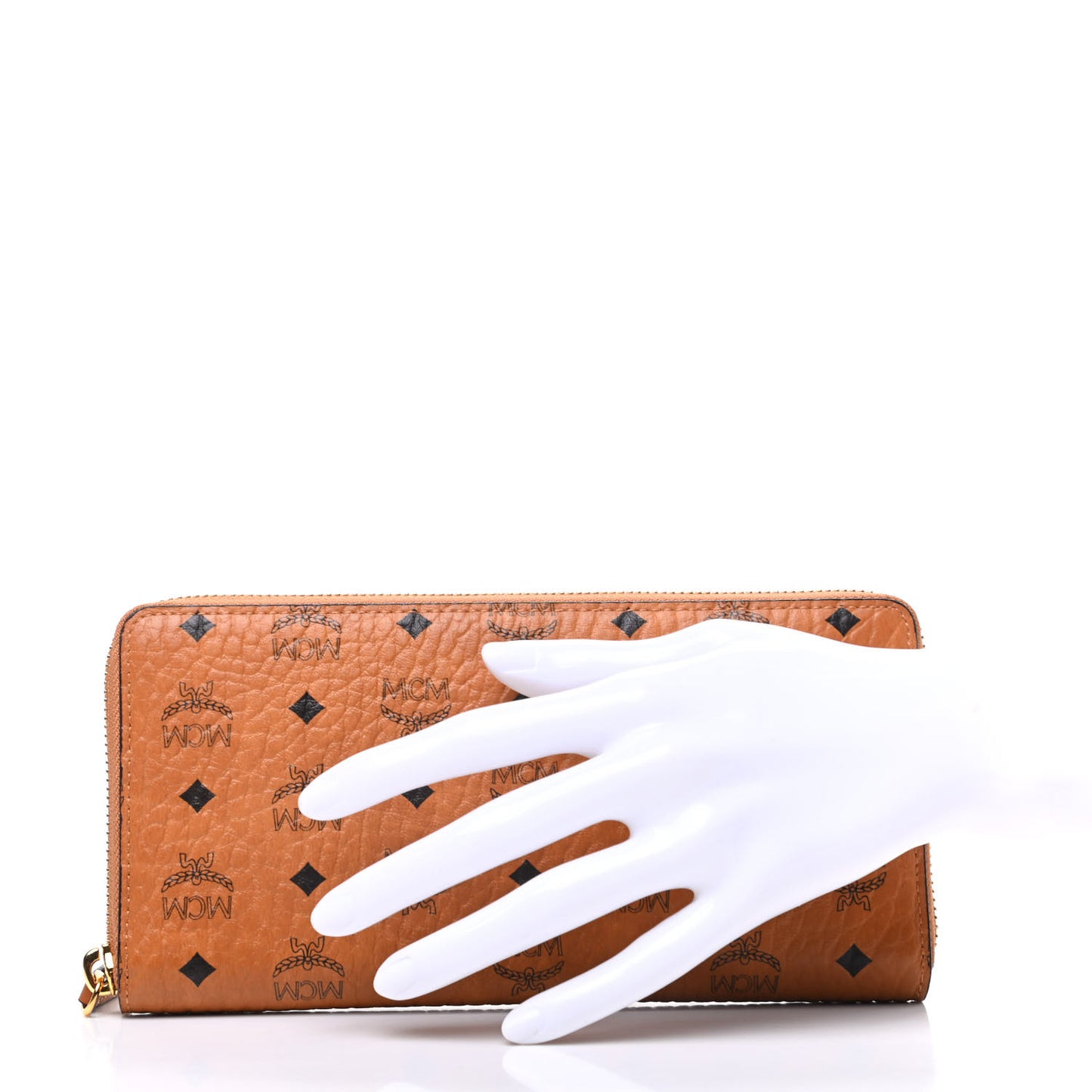 Visetos Large Zip Around Wallet Cognac