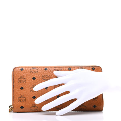 MCM Visetos Large Zip Around Wallet Cognac 2 of 8
