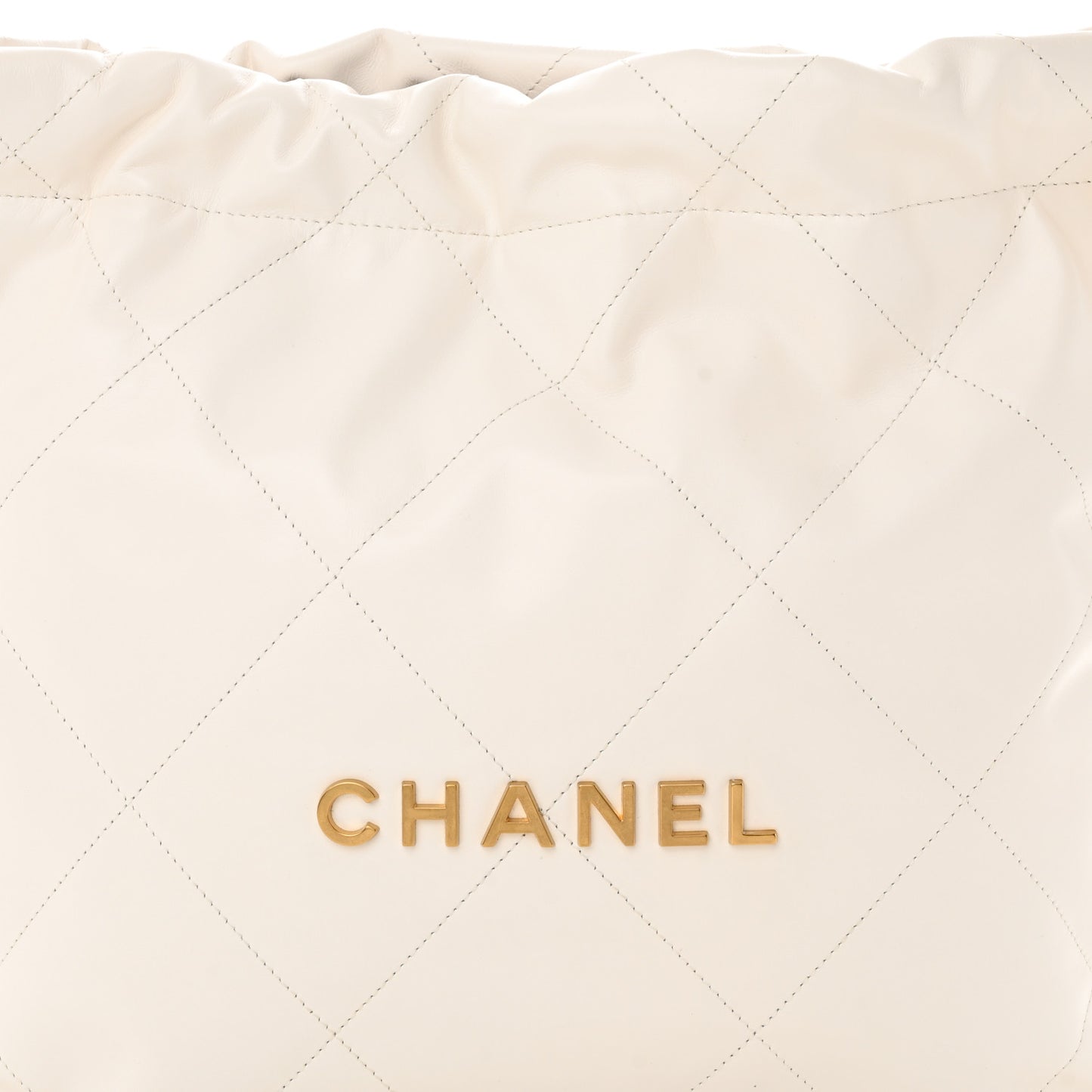 Shiny Calfskin Quilted Small Chanel 22 White