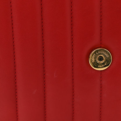 Saint Laurent Lambskin Matelasse Monogram Medium Vicky Chain Bag Rouge Eros 12 of 12
