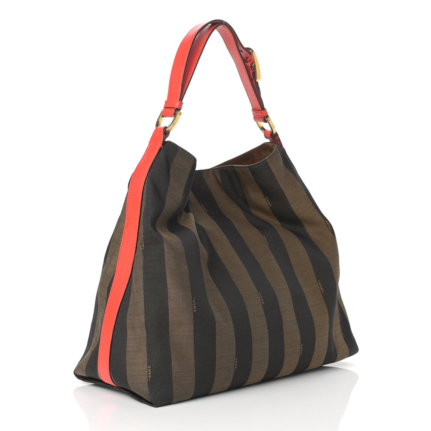 Fendi Pequin Vitello Large Hobo Tobacco Papavero 3 of 12