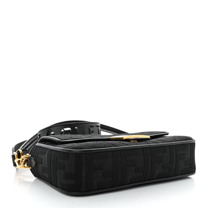 Fendi Canvas Vitello King Extra Strap FF Embroidered Baguette Black 4 of 11