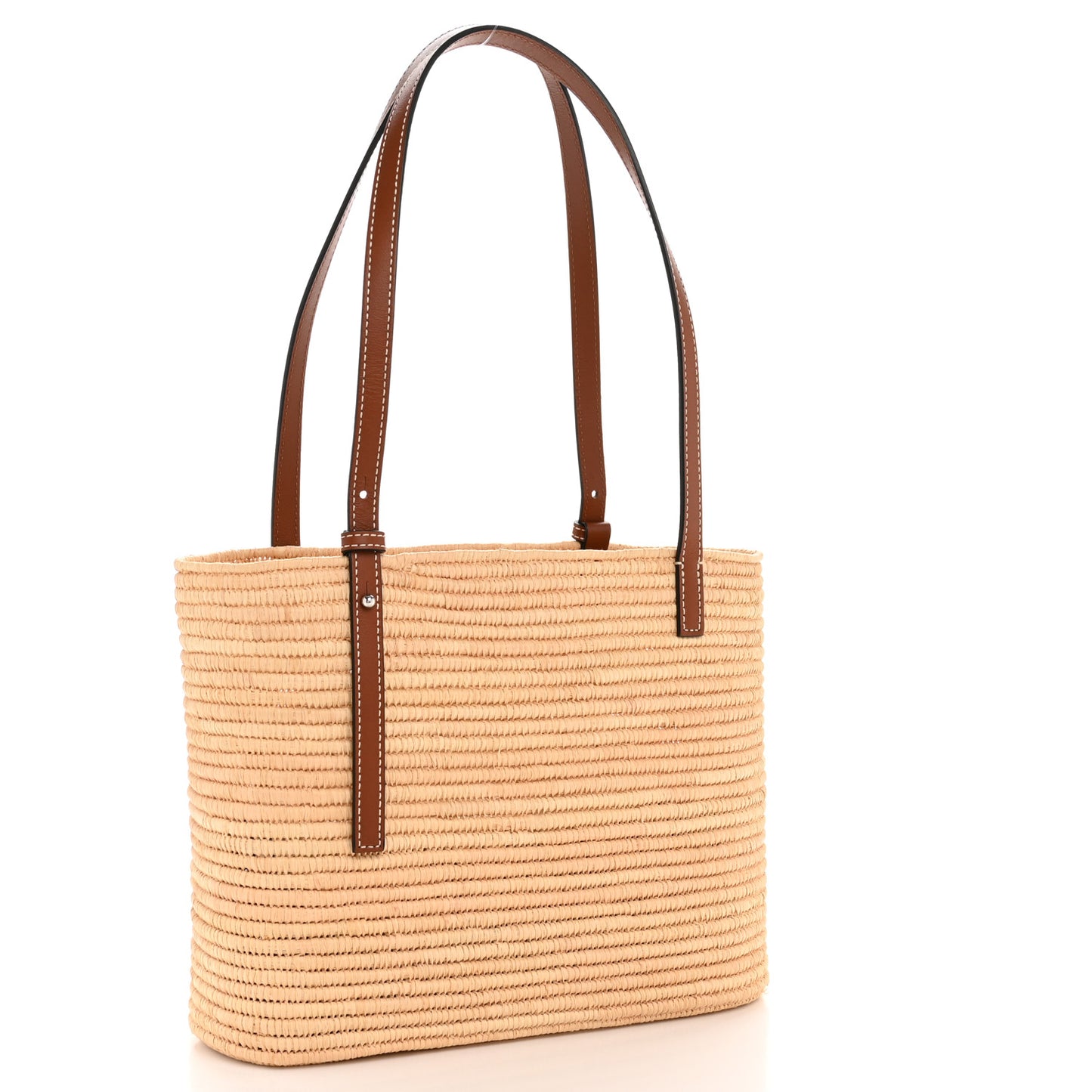 Raffia Small Square Basket Tote Bag Natural Tan