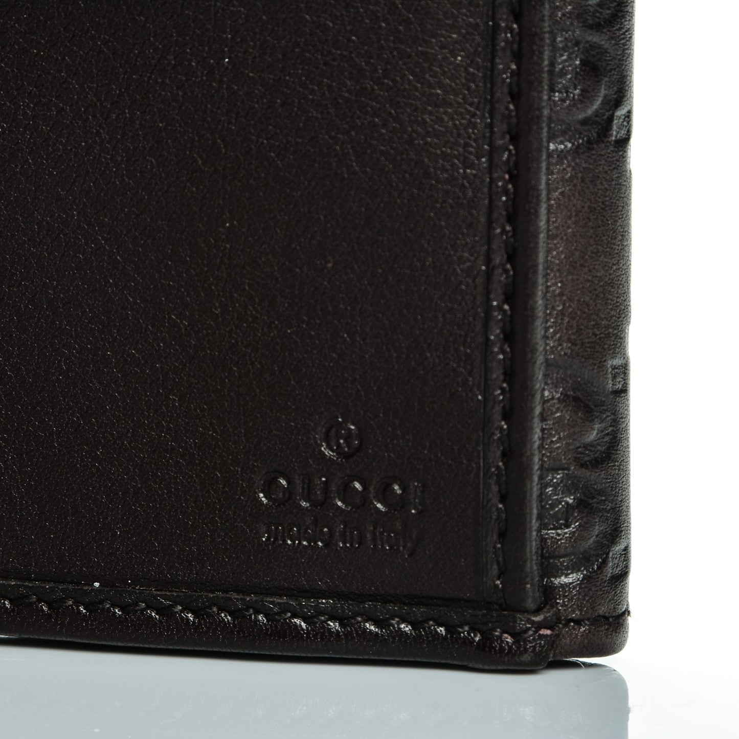 Guccissima Margaux Calfskin Metal Bar Continental Flap Wallet Chocolate