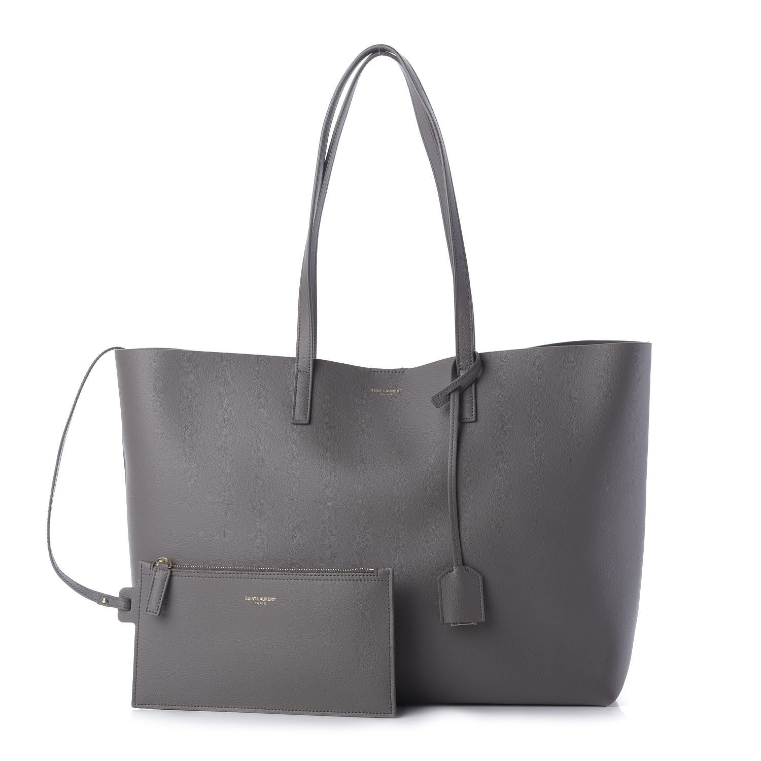 Saint Laurent Calfskin Large Shopping Tote Fog 1 of 9