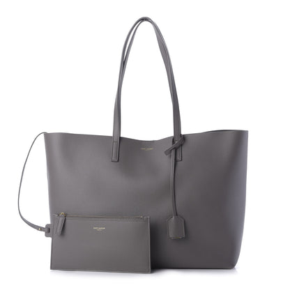 Saint Laurent Calfskin Large Shopping Tote Fog 1 of 9