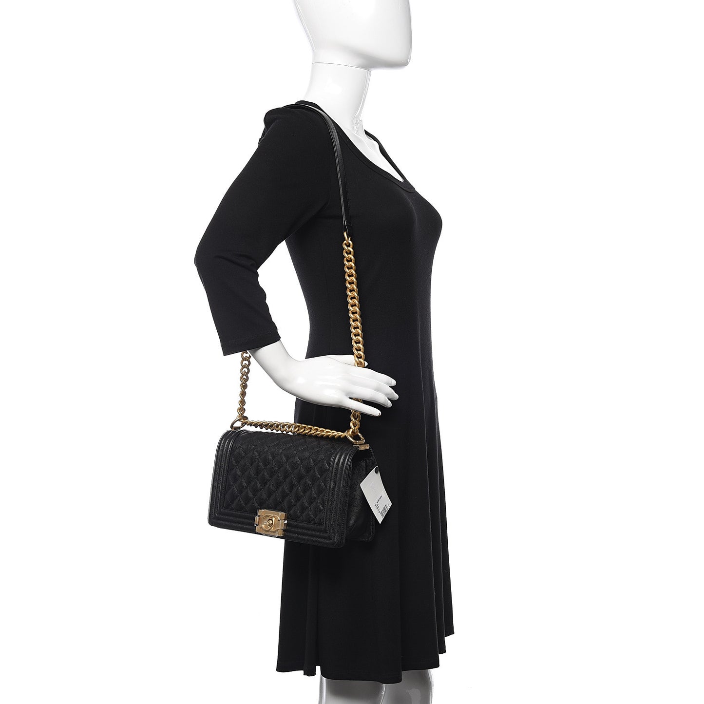 Caviar Quilted Medium Boy Flap Black