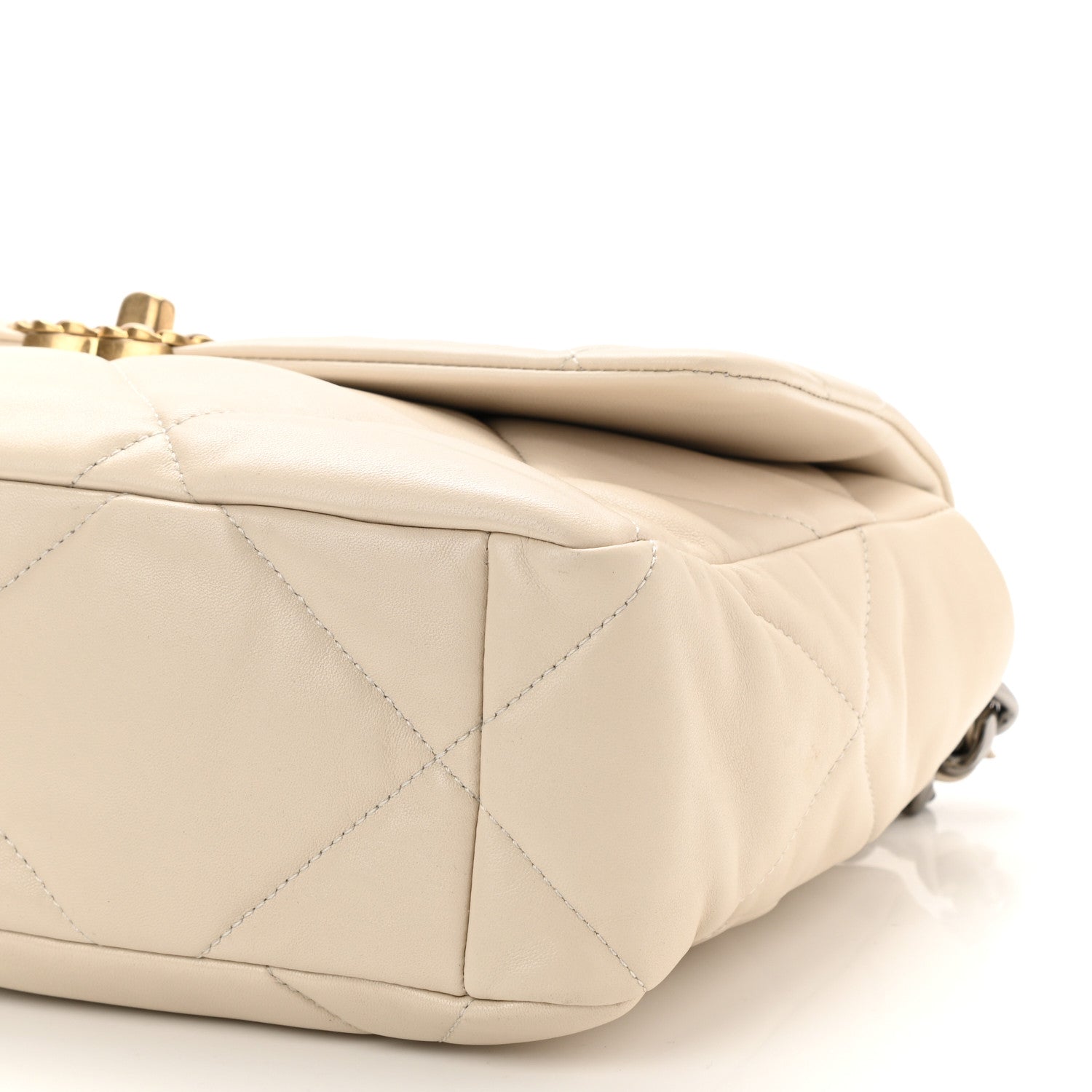 Chanel Lambskin Quilted Large Chanel 19 Flap Light Beige 9 of 9