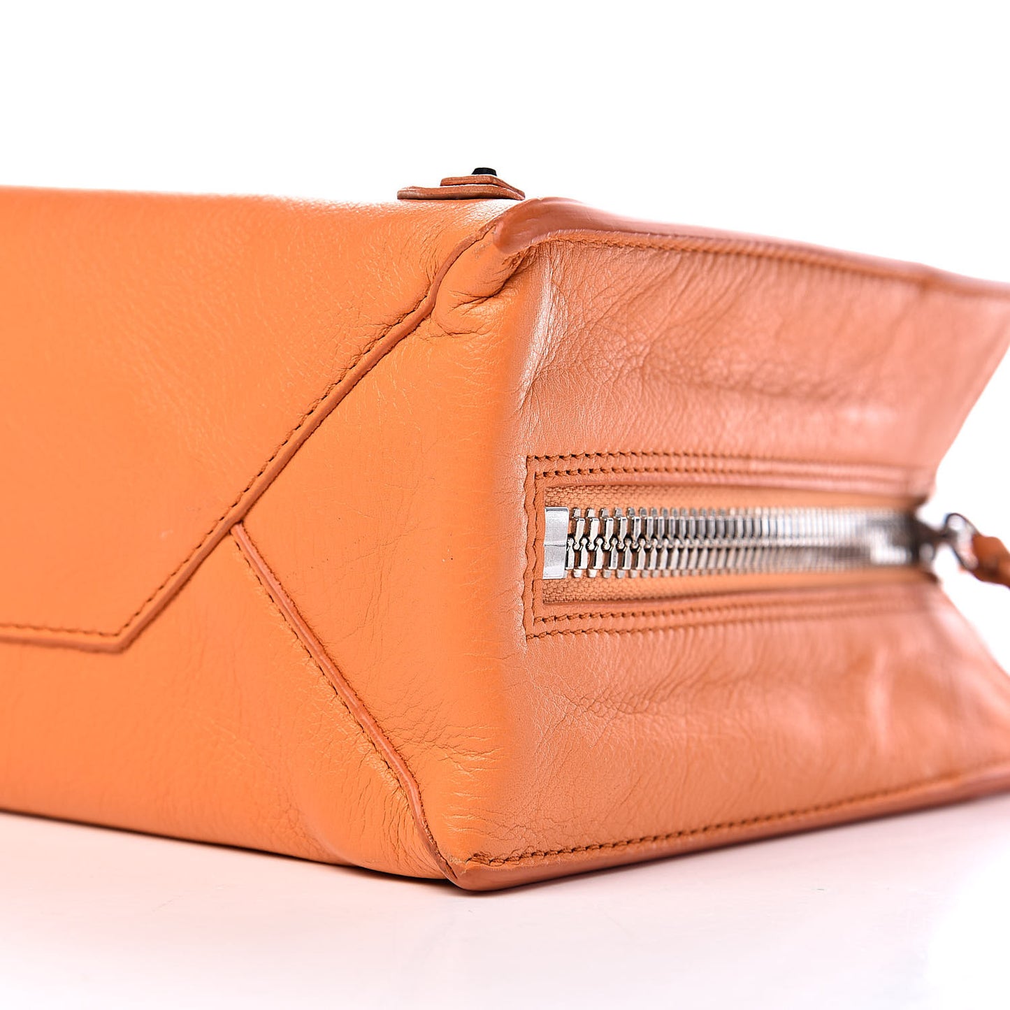 Calfskin Papier Mini A4 Zip Around Tote Orange