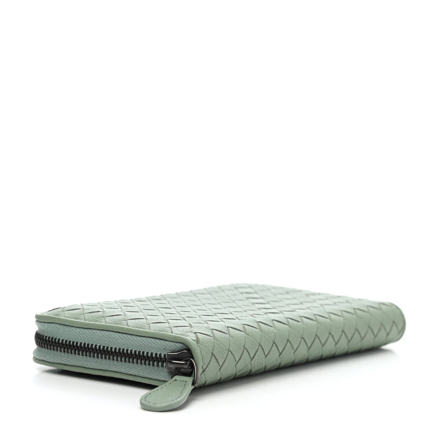 Bottega Veneta Nappa Intrecciato Zip Around Wallet Light Green 3 of 4