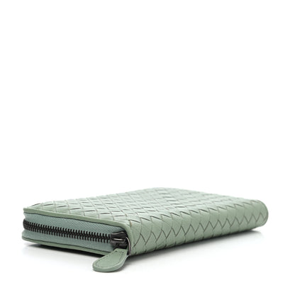 Bottega Veneta Nappa Intrecciato Zip Around Wallet Light Green 3 of 4