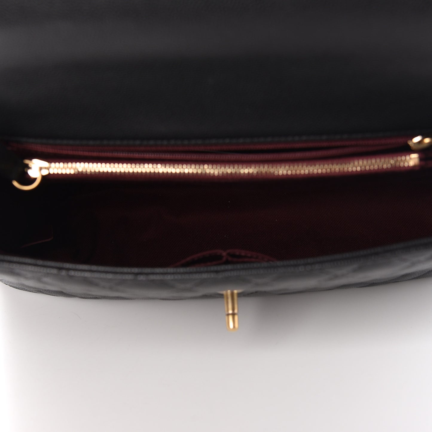 Caviar Quilted Medium Coco Handle Flap Black