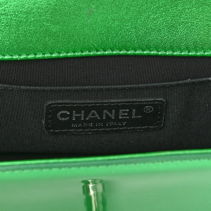 Chanel Metallic Patent Calfskin Quilted Small Boy Flap Green 5 of 10