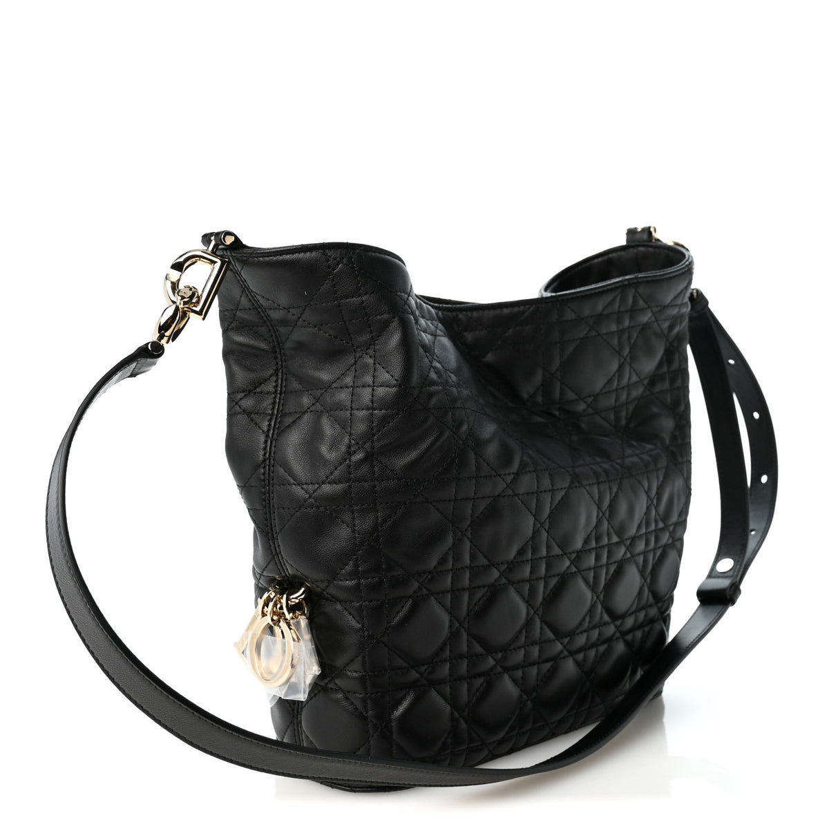 Christian Dior Calfskin Cannage Small Toujours Hobo Black 3 of 10