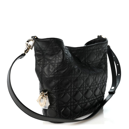 Christian Dior Calfskin Cannage Small Toujours Hobo Black 3 of 10