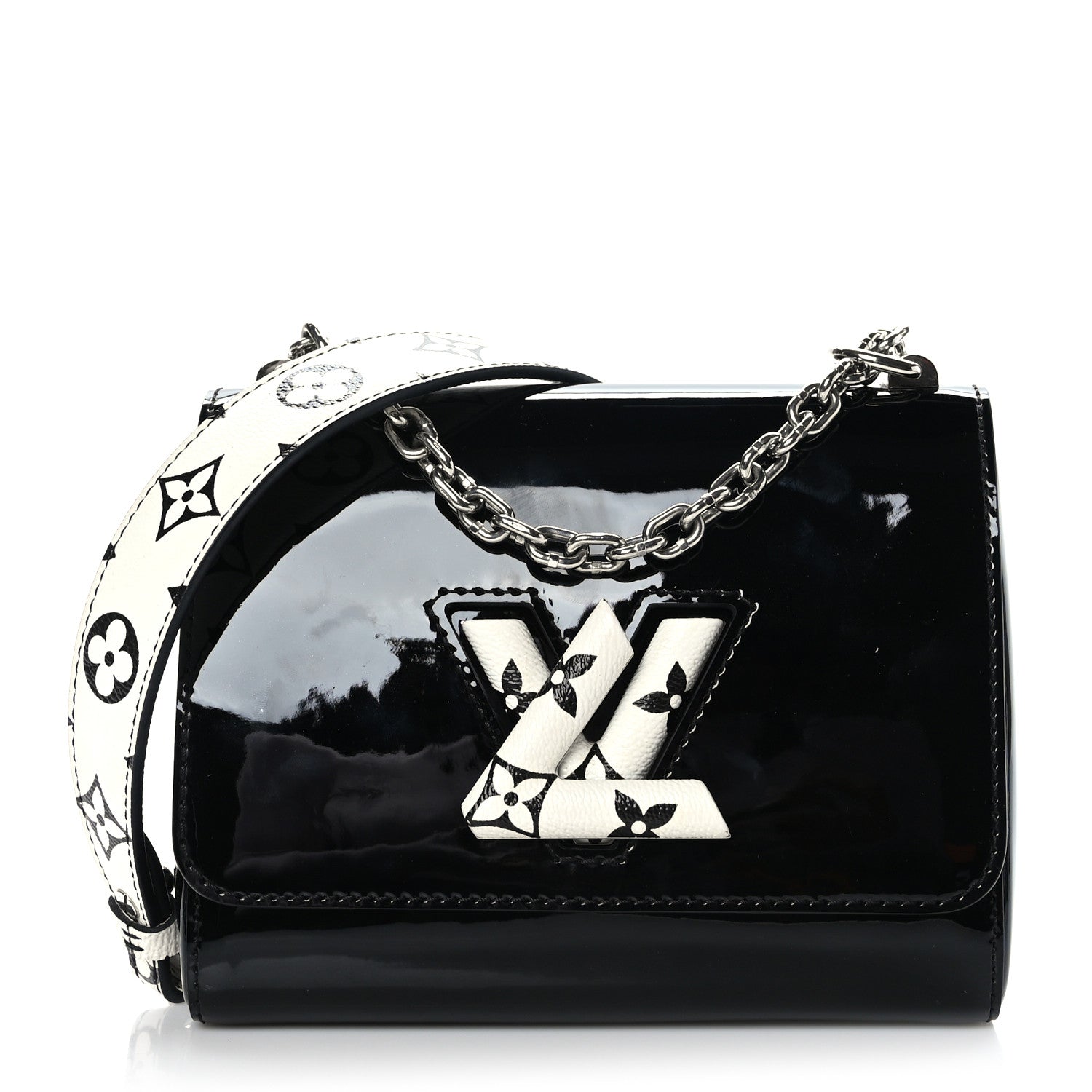 Louis Vuitton Patent Monogram Twist Shoulder Bag PM Black 1 of 9