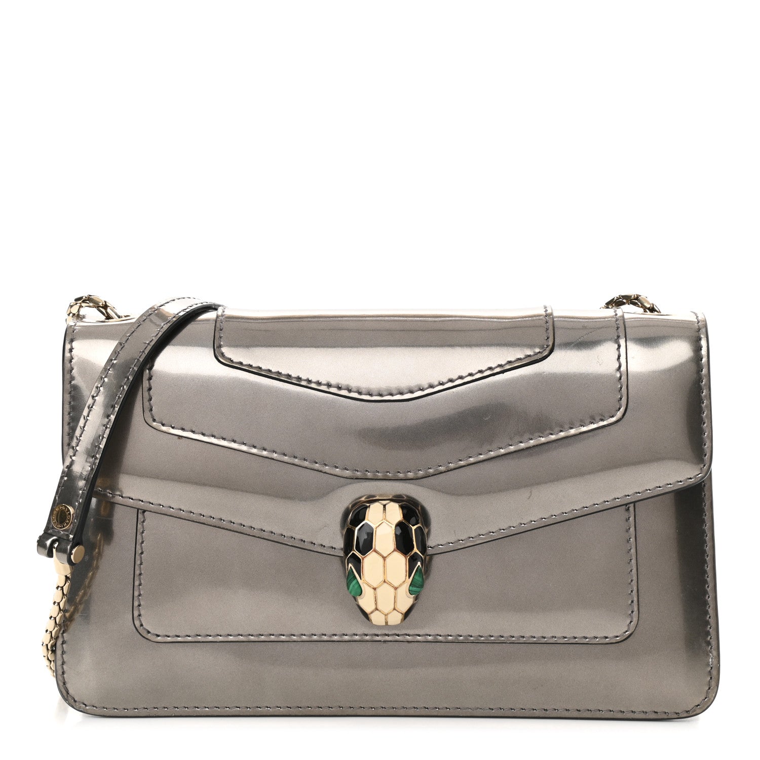 Bulgari Metallic Serpenti Forever Small Shoulder Bag Silver 1 of 13