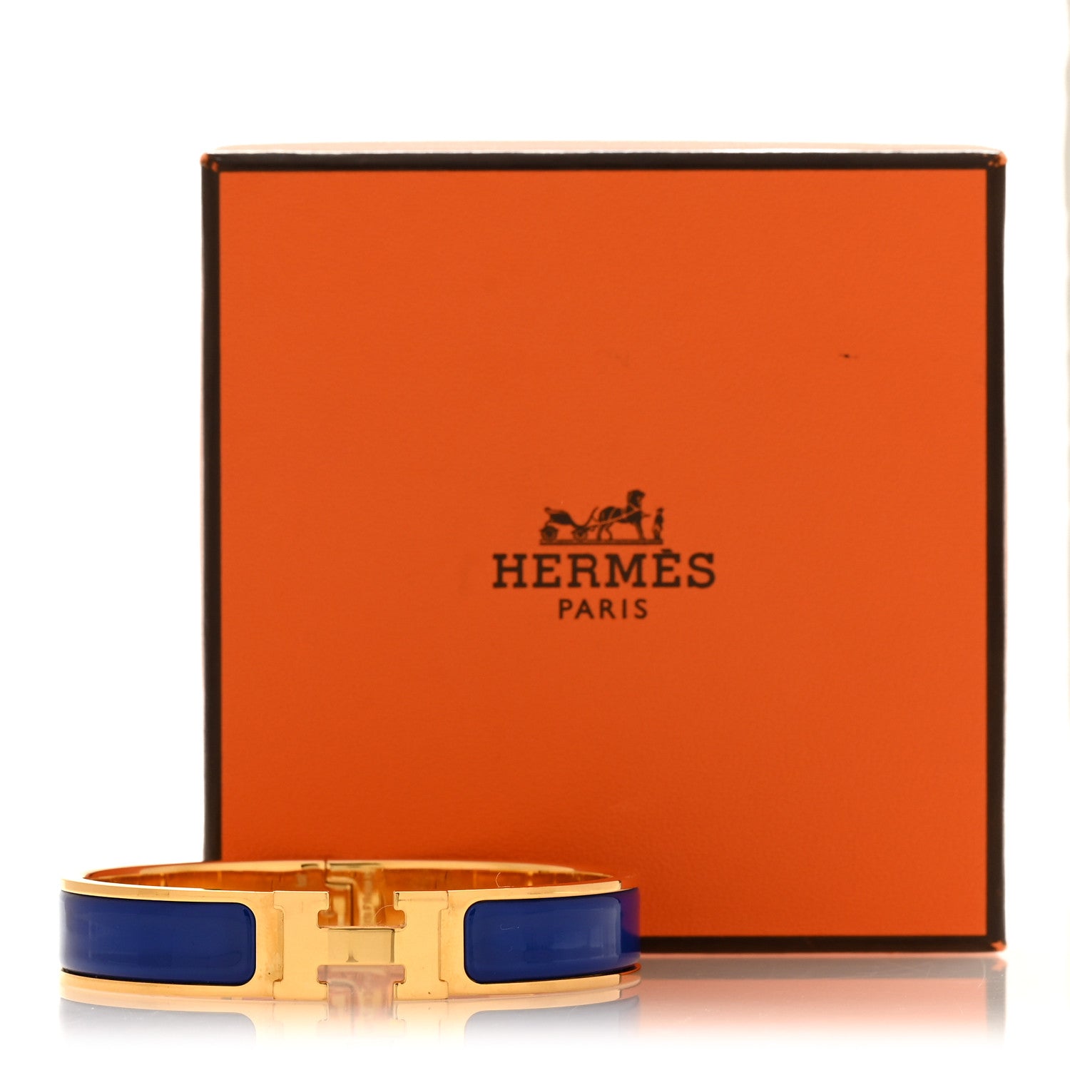 Hermes Narrow Enamel Clic Clac H Bracelet PM Bleu Royal 5 of 5