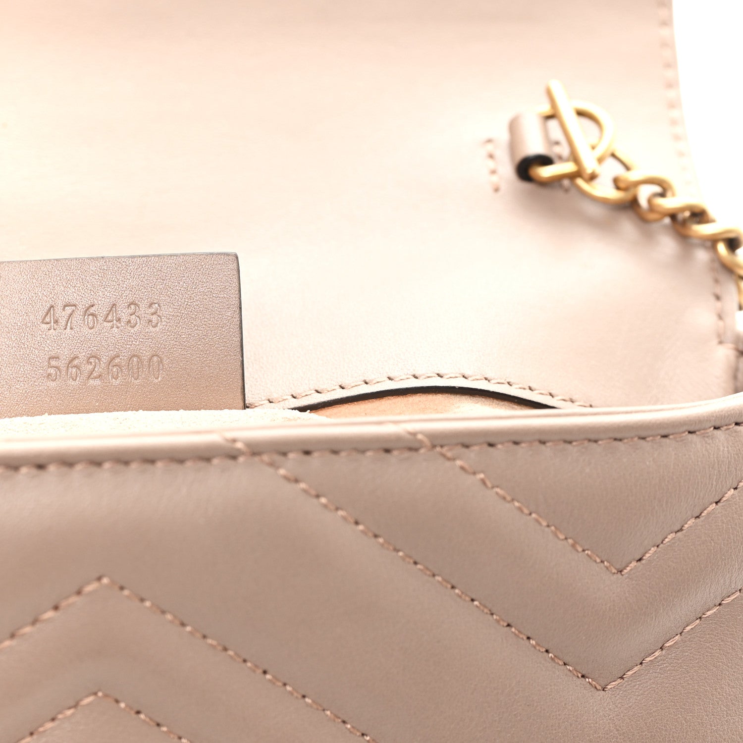 Gucci Calfskin Matelasse Super Mini GG Marmont Shoulder Bag Porcelain Rose 7 of 10