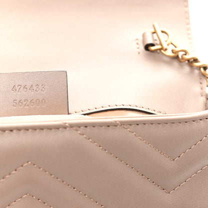 Gucci Calfskin Matelasse Super Mini GG Marmont Shoulder Bag Porcelain Rose 7 of 10