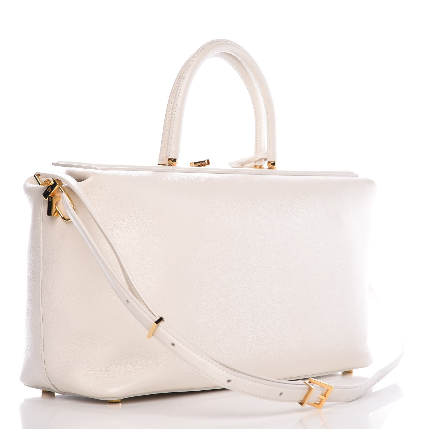 Tom Ford Calfskin Medium India Satchel Chalk 4 of 7