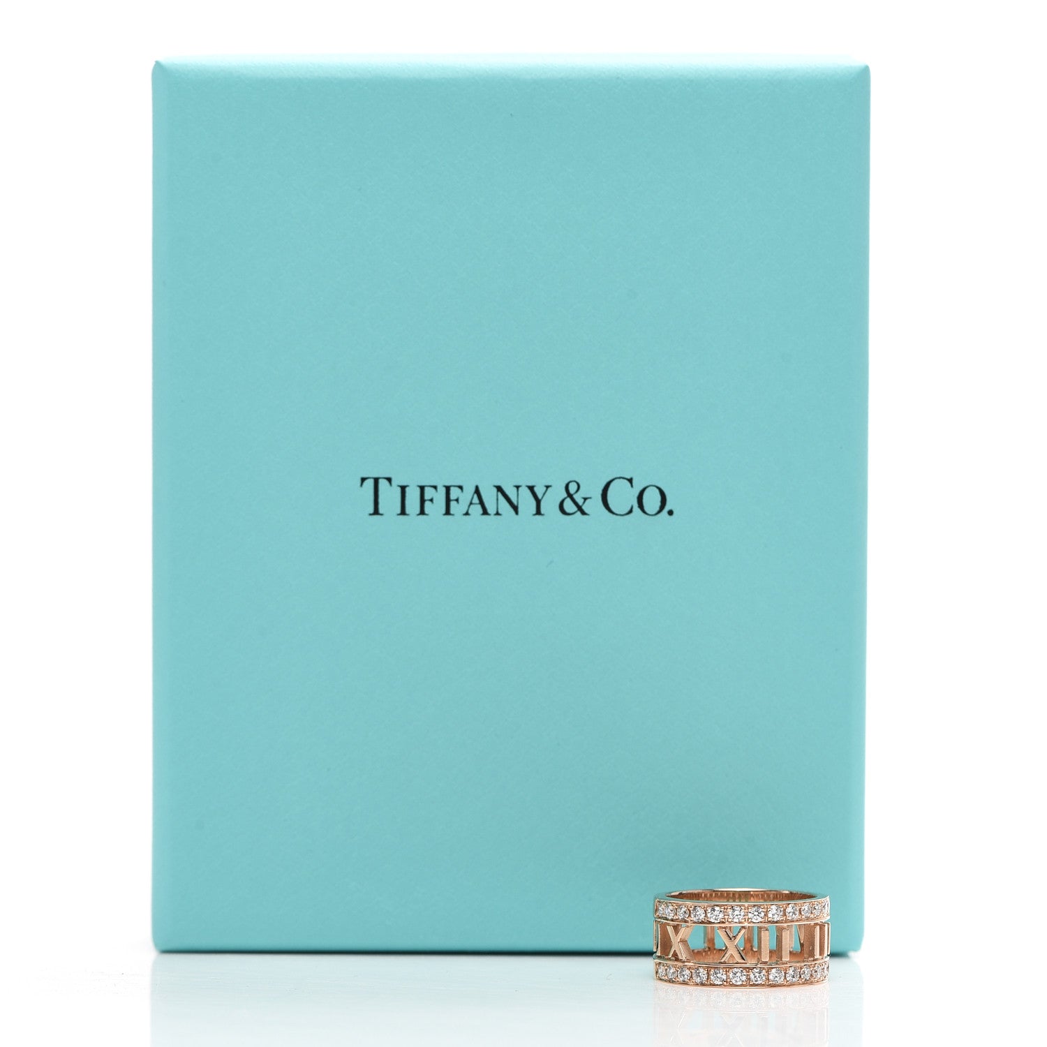 Tiffany 18K Rose Gold Diamond Wide Atlas Open Ring 49 5 6 of 6