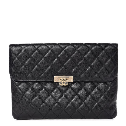 Chanel Caviar Quilted Medium Golden Class Pouch Black 1 of 8