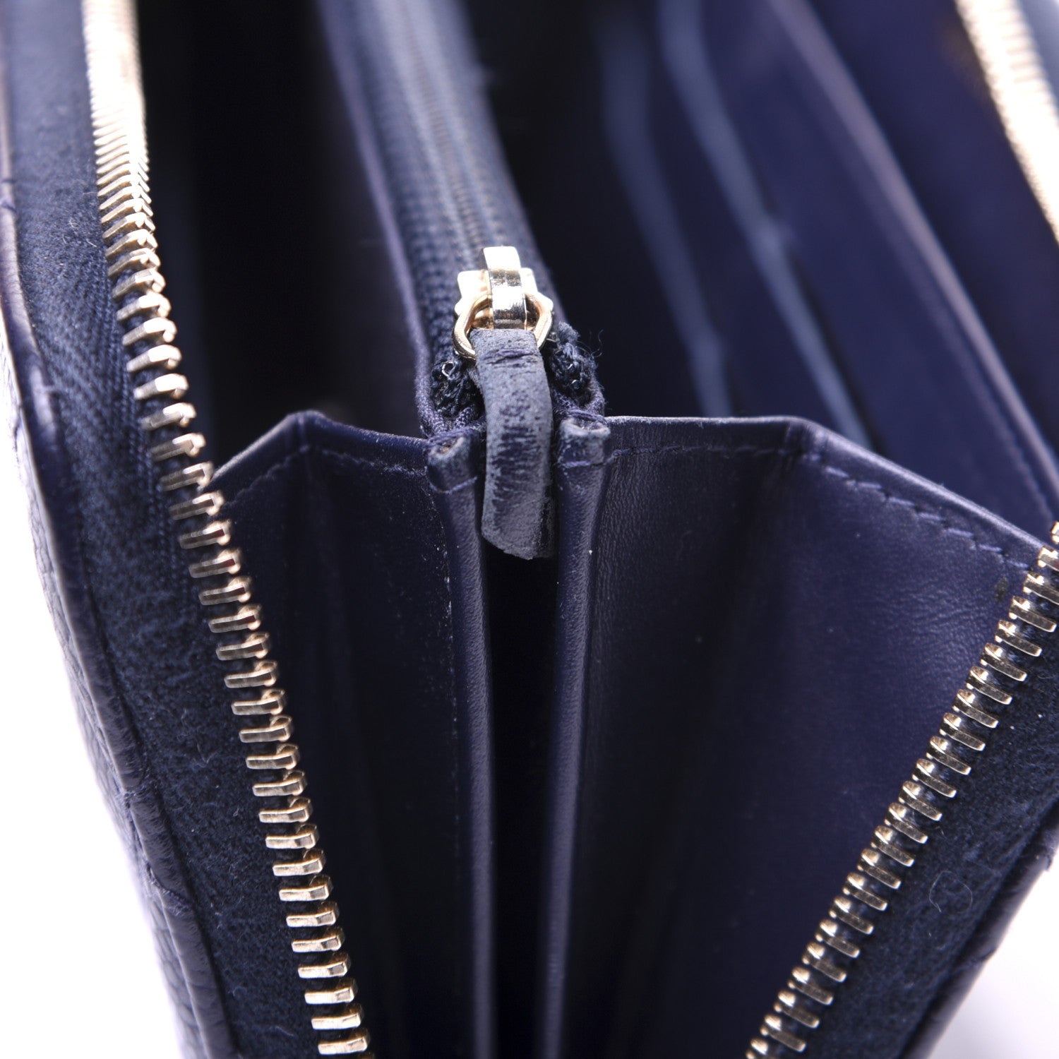 Chanel Caviar Quilted Large Gusset Zip Around Wallet Navy 12 of 12