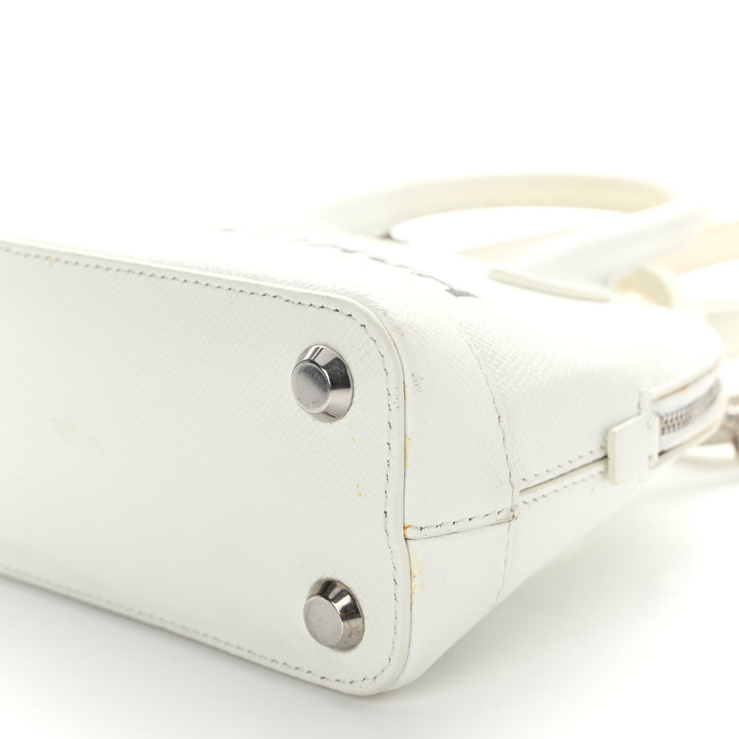 Balenciaga Grained Calfskin XXS Ville Top Handle Bag White Black 9 of 12