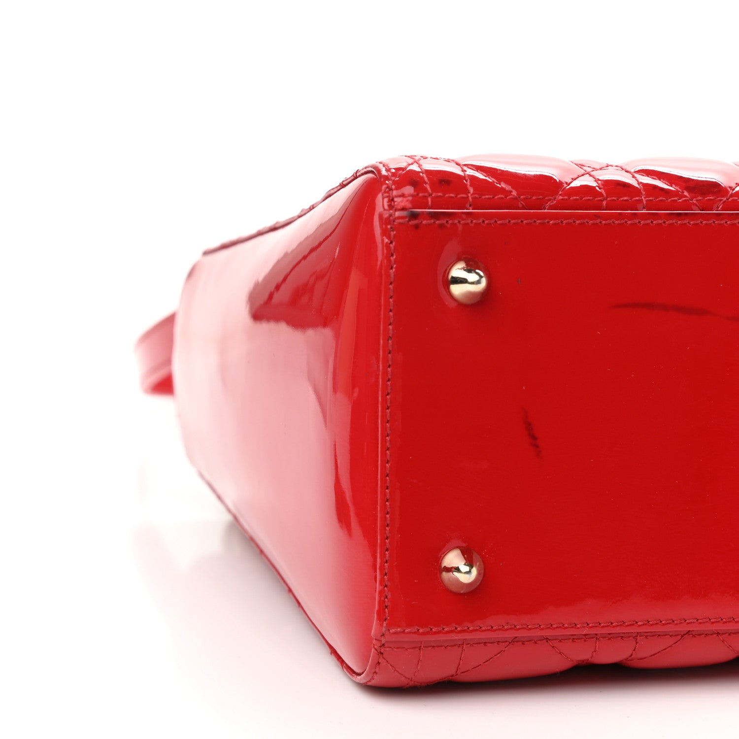 Christian Dior Patent Cannage Medium Lady Dior Red 9 of 17