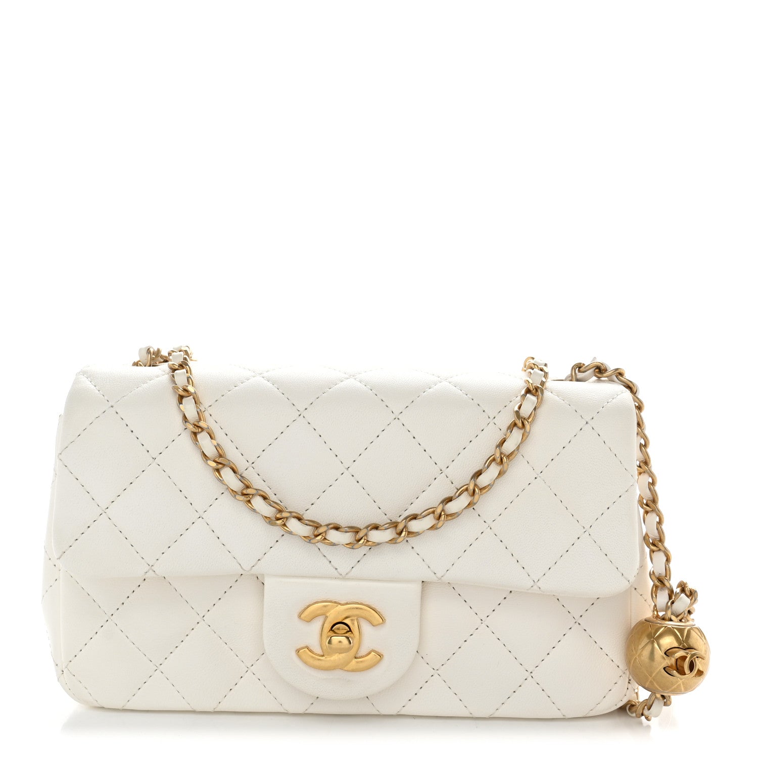 Chanel Lambskin Quilted Mini Rectangular Pearl Crush Flap White 1 of 9