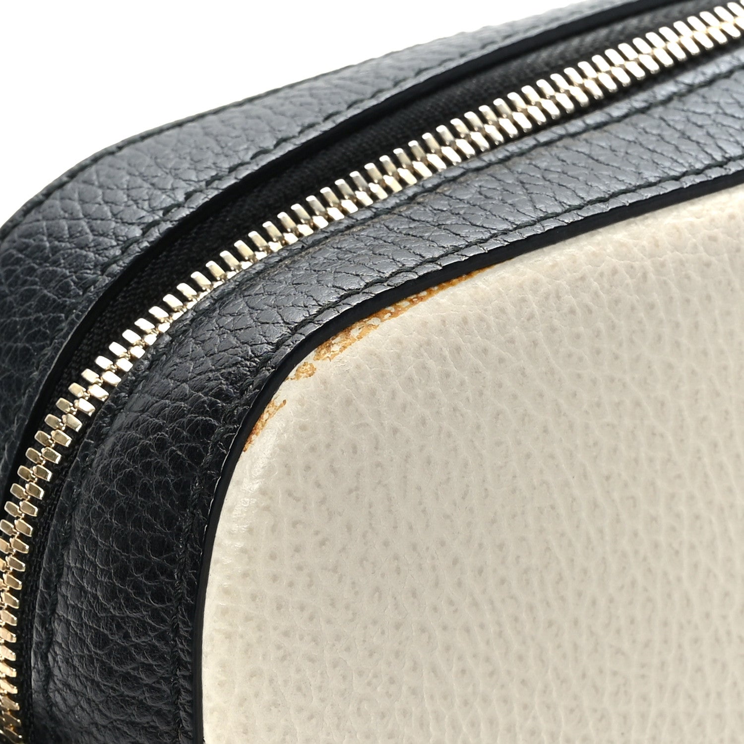Gucci Dollar Calfskin Bi-Color Small Soho Disco Bag Mystic White Black 10 of 10